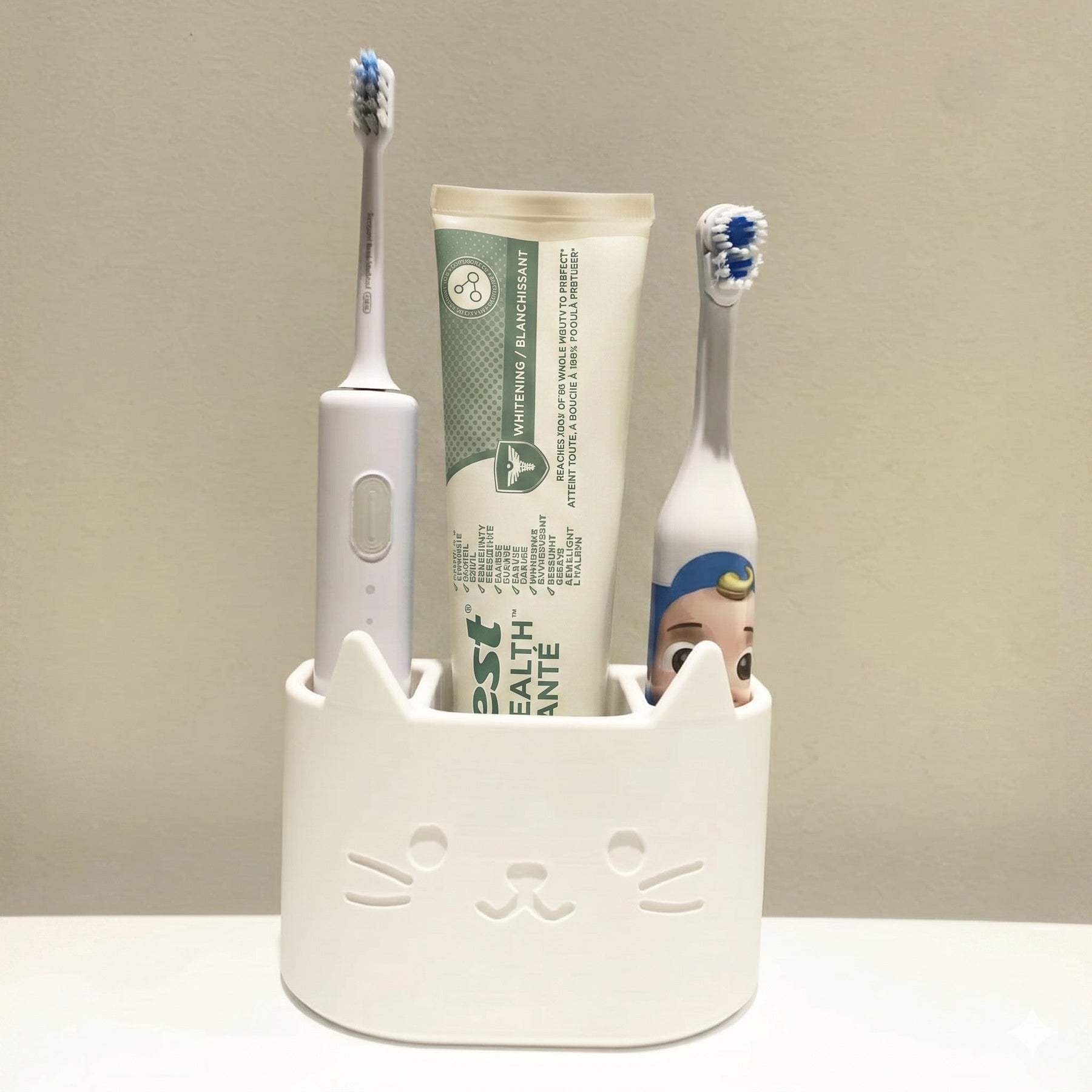 Suporte De Escova De Dentes Gatinho Fofo Minimalista