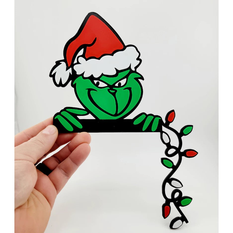 Decoração Para Porta Ou Parede - Grinch Com Pisca Pisca
