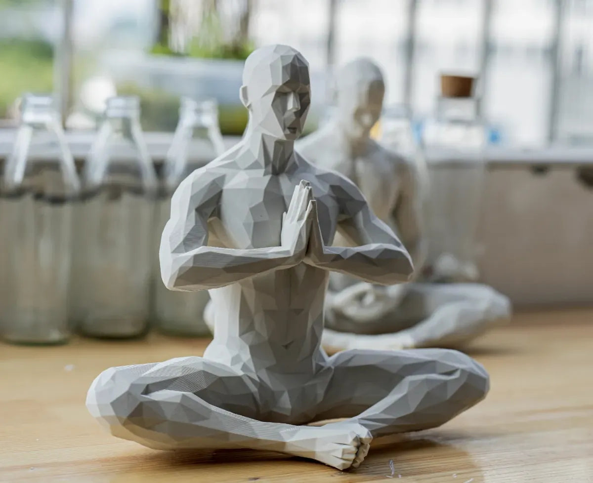 Estátua Geométrica Decorativa Meditação Men Yoga