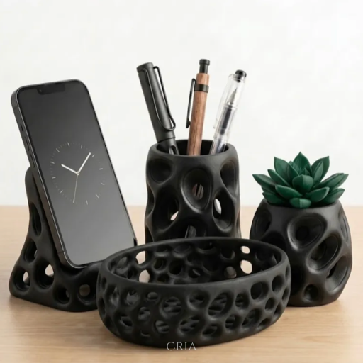 Conjunto 4 peças Moderno Estilo Voronoi