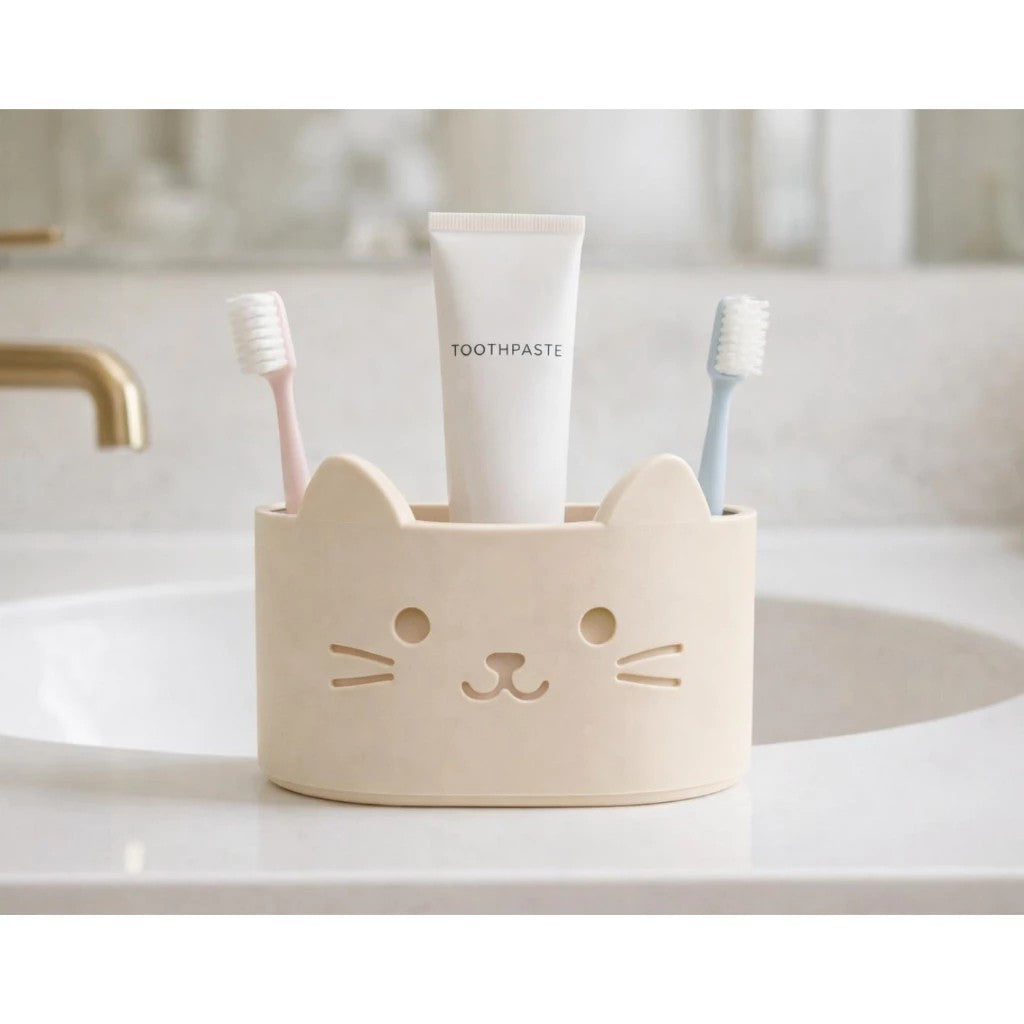 Suporte De Escova De Dentes Gatinho Fofo Minimalista
