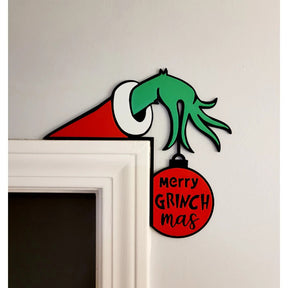 Enfeite Decoração Para Porta De Natal Grinch Merry Grinch