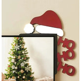 Decoração Para Porta Ou Parede Ho Ho Ho E Chapéu Natalino