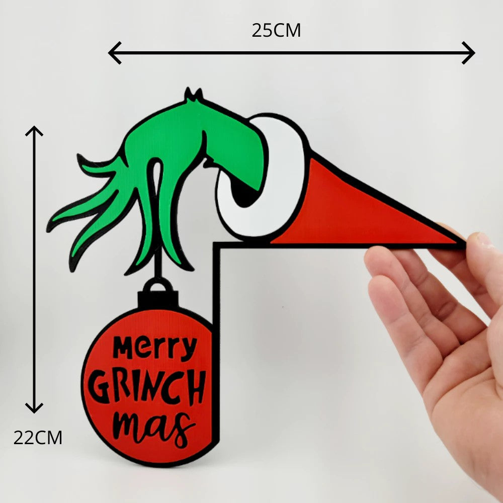 Enfeite Decoração Para Porta De Natal Grinch Merry Grinch