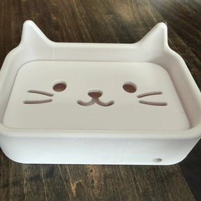 Saboneteira Gatinho Fofo Elegante Com Saída De Água
