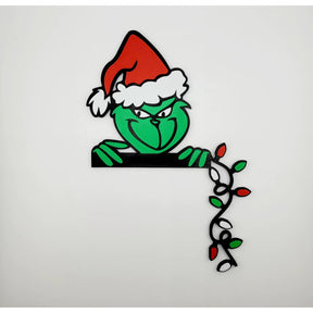 Decoração Para Porta Ou Parede - Grinch Com Pisca Pisca