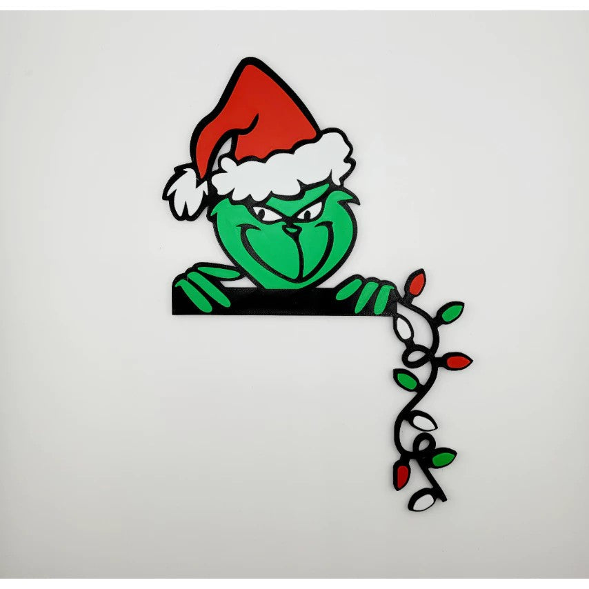 Decoração Para Porta Ou Parede - Grinch Com Pisca Pisca