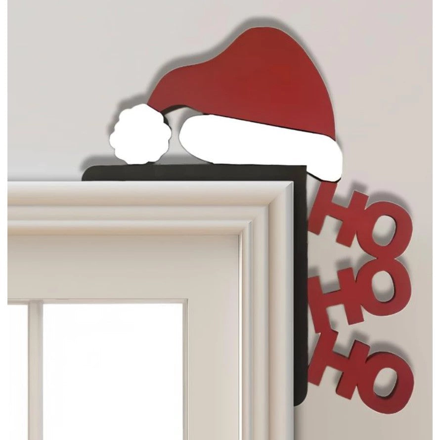 Decoração Para Porta Ou Parede Ho Ho Ho E Chapéu Natalino