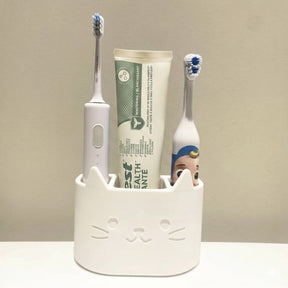 Suporte De Escova De Dentes Gatinho Fofo Minimalista