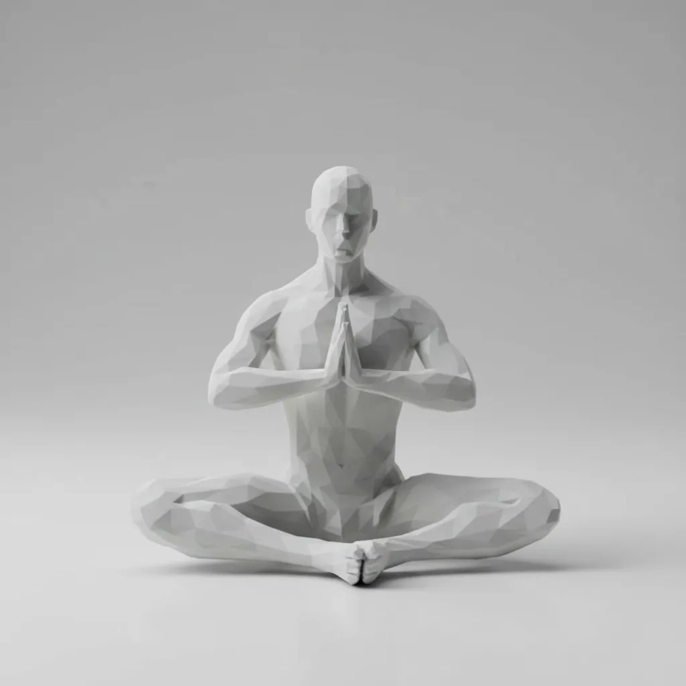 Estátua Geométrica Decorativa Meditação Men Yoga