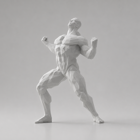 Estátua Decorativa Corpo Masculino Geométrica Moderna