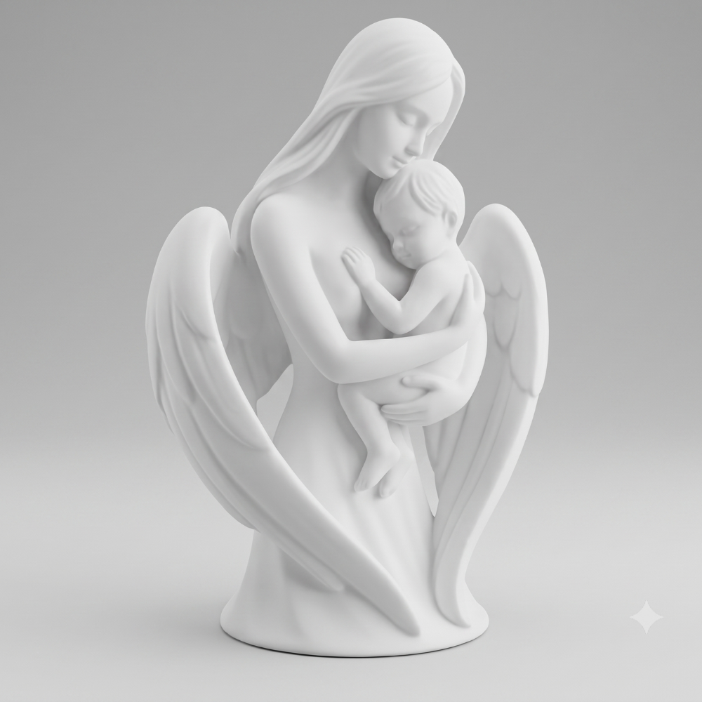 Escultura Laço Eterno Asas Uma Mãe E Filho