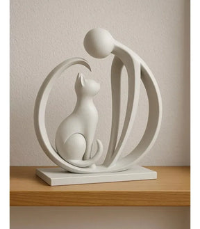 Escultura Amor Pet Gato Moderna E Minimalista Elegante
