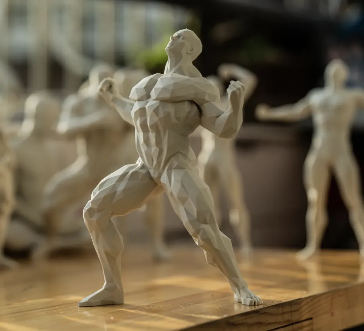 Estátua Decorativa Corpo Masculino Geométrica Moderna
