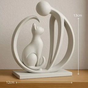 Escultura Amor Pet Gato Moderna E Minimalista Elegante