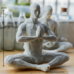 Estátua Geométrica Decorativa Meditação Men Yoga