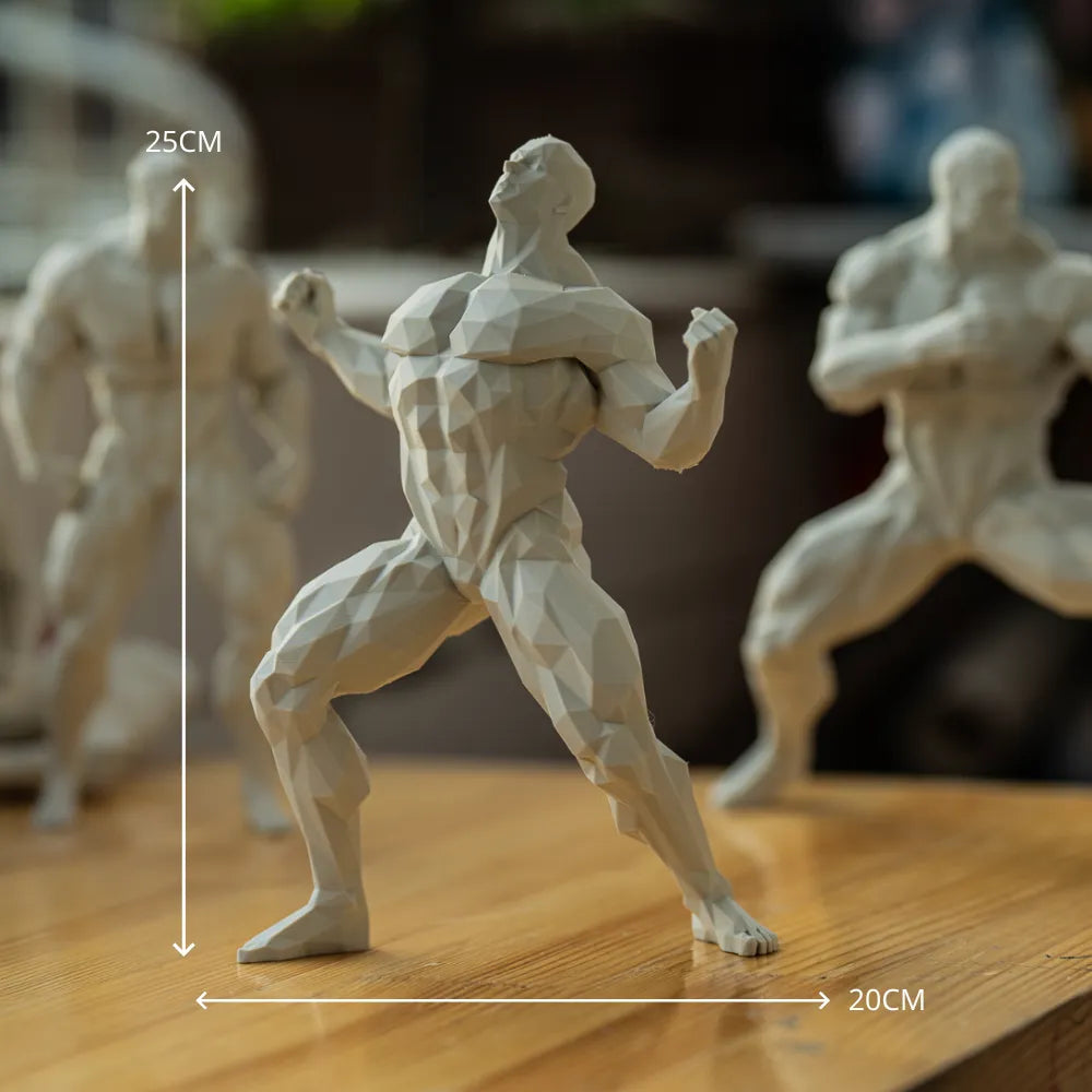 Estátua Decorativa Corpo Masculino Geométrica Moderna