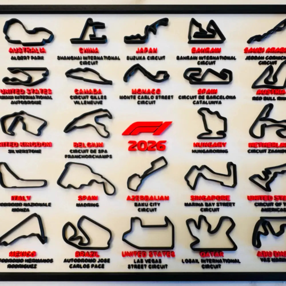 Quadro Decorativo F1 Calendário 2026 Completo