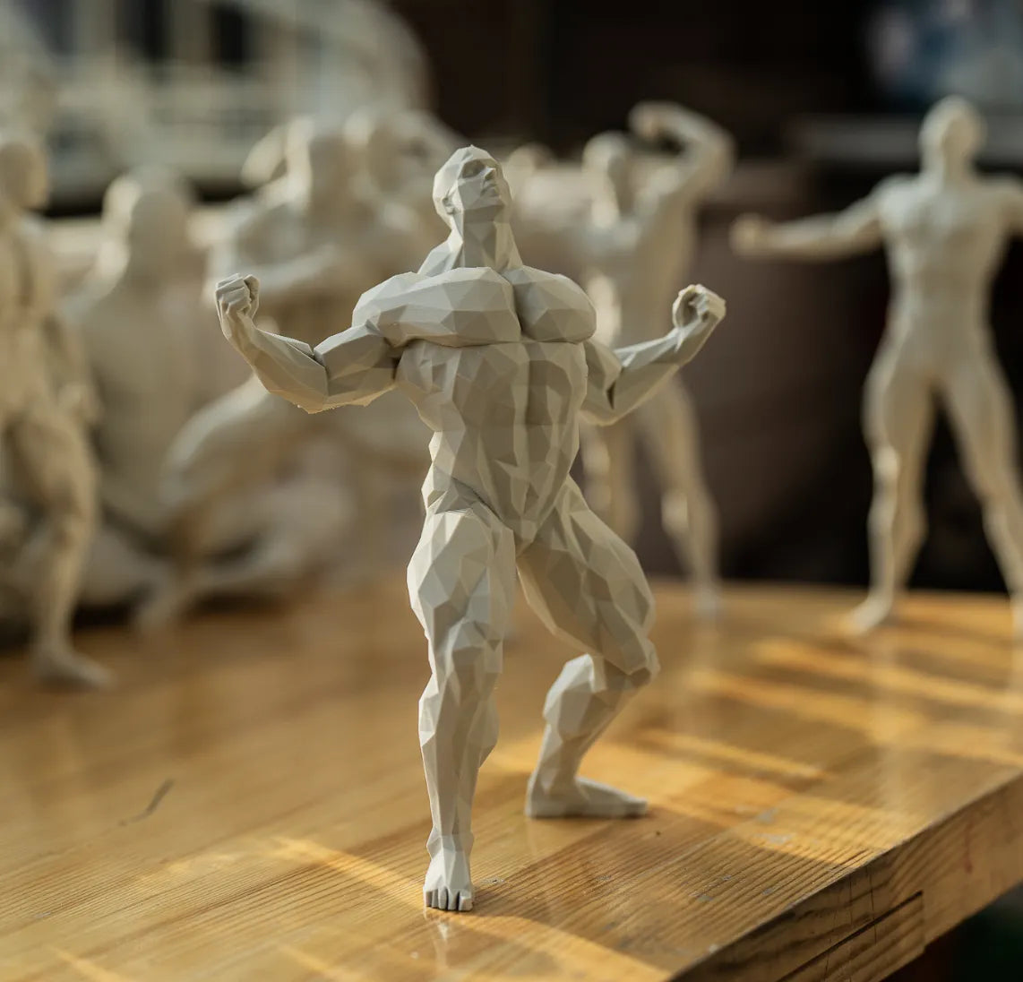 Estátua Decorativa Corpo Masculino Geométrica Moderna