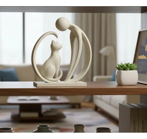 Escultura Amor Pet Gato Moderna E Minimalista Elegante