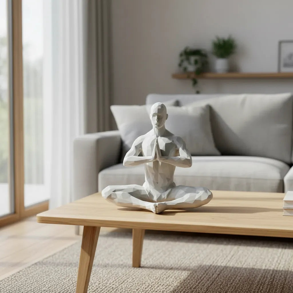 Estátua Geométrica Decorativa Meditação Men Yoga