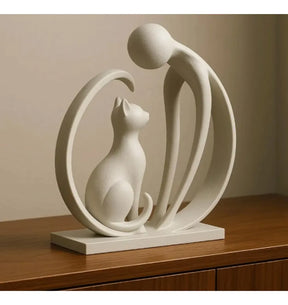 Escultura Amor Pet Gato Moderna E Minimalista Elegante