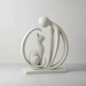 Escultura Amor Pet Gato Moderna E Minimalista Elegante