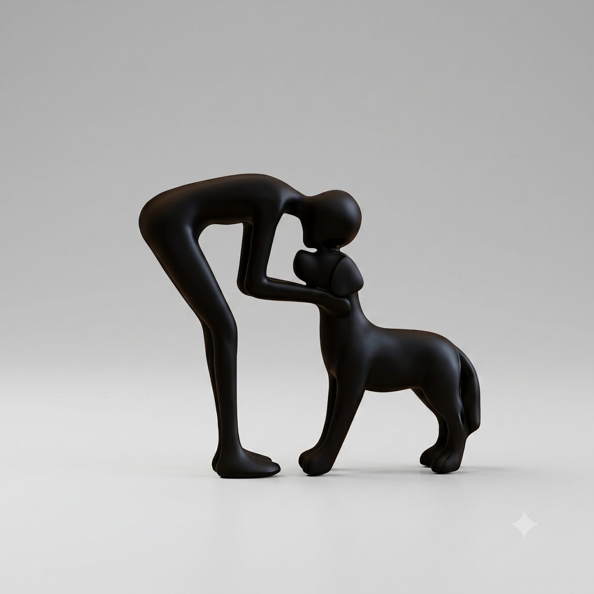 Estátua Cachorro Love Decoração Minimalista