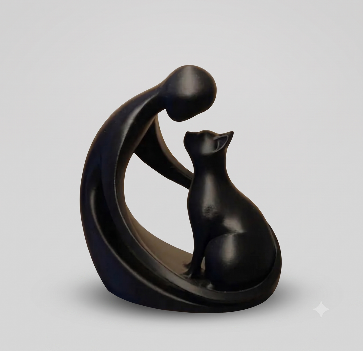 Escultura Gato Amor Felino Design Minimalista Elegante