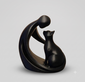 Escultura Gato Amor Felino Design Minimalista Elegante