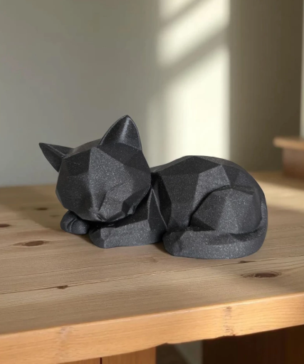 Gatinho Decoração Dormindo LowPoly