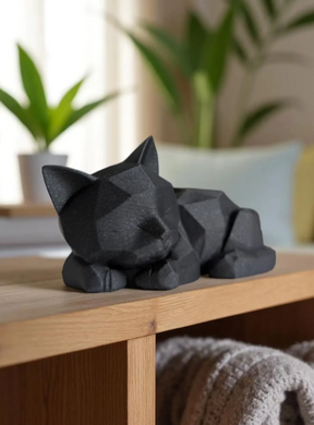 Gatinho Decoração Dormindo LowPoly
