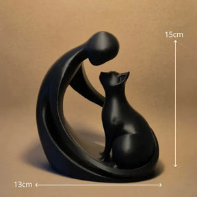 Escultura Gato Amor Felino Design Minimalista Elegante